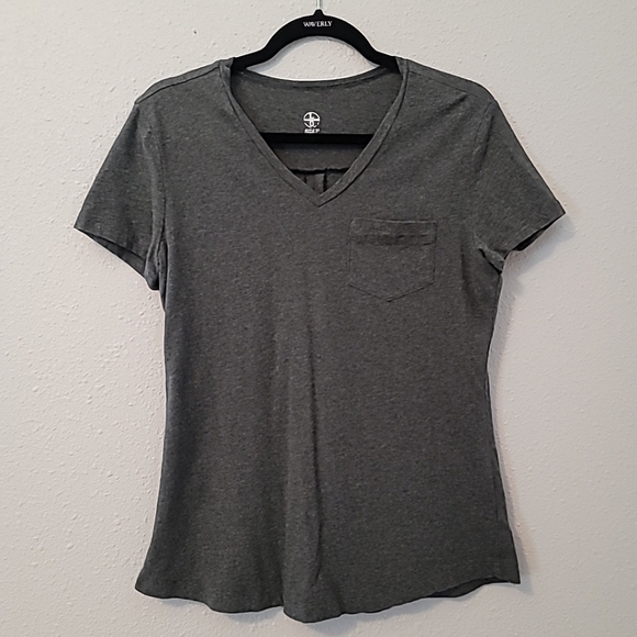 LO Brand Charcoal V Neck T-Shirt w Pocket Sz M - Picture 6 of 11